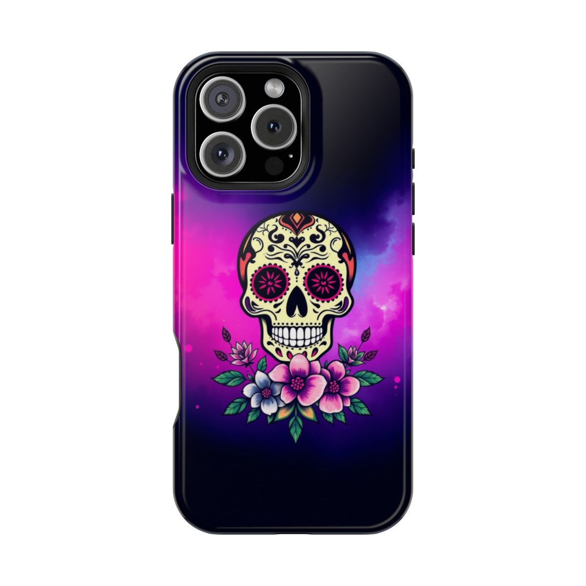 Sugar Skull Floral Design Phone Case For iPhone Samsung