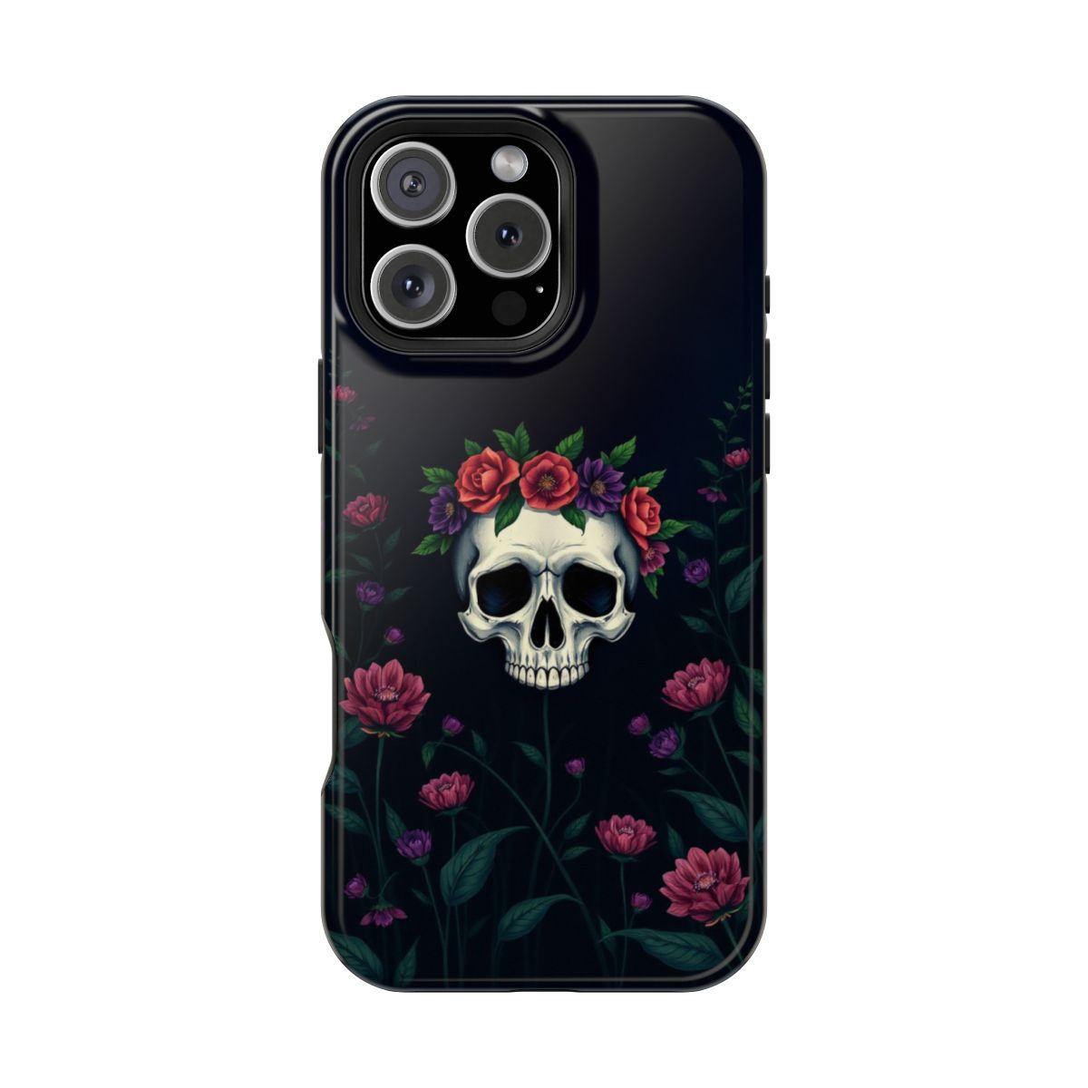 Floral Skull Garden Gothic Dark Phone Case For iPhone Samsung