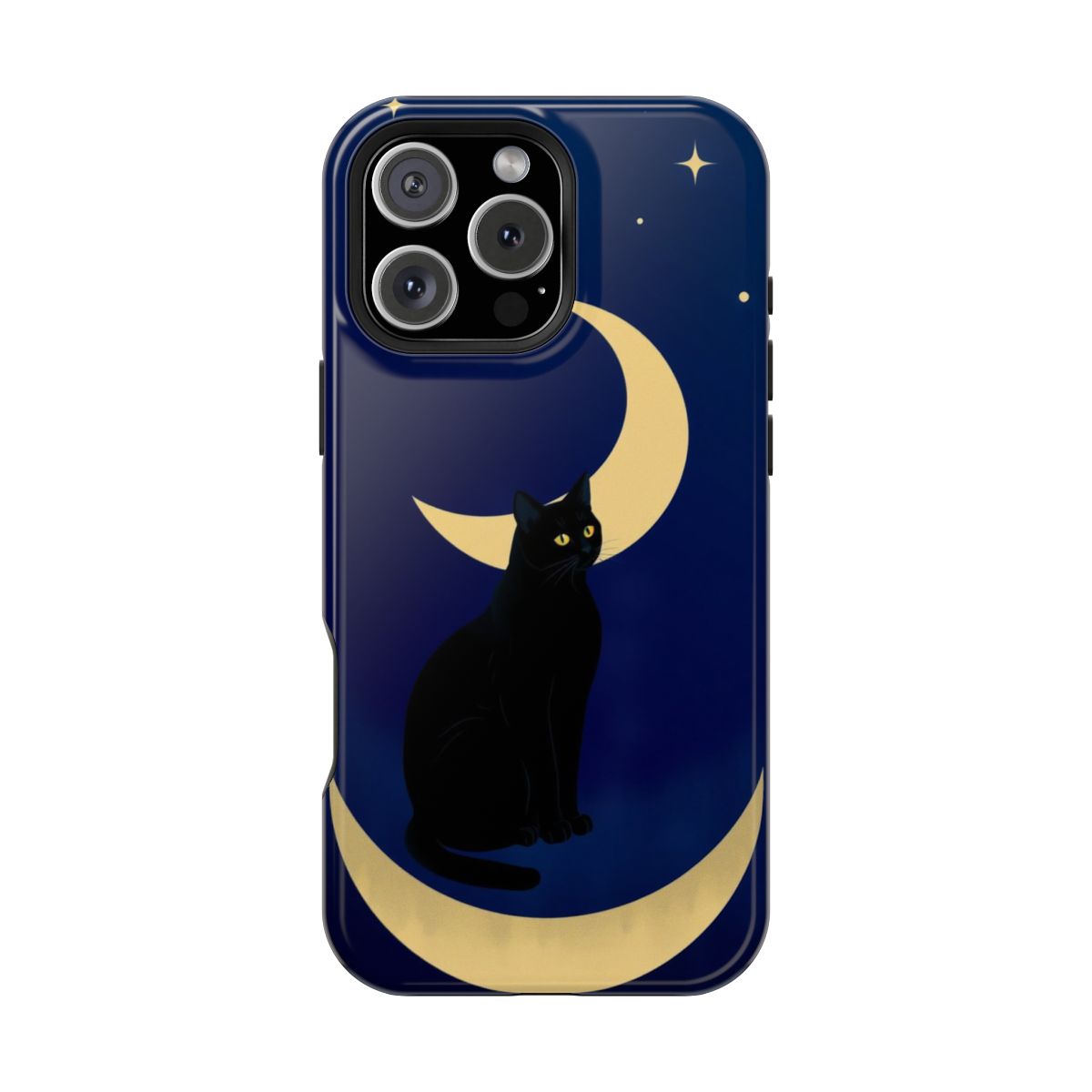 Mystic Crescent Moon Cat Witchy Phone Case For iPhone Samsung