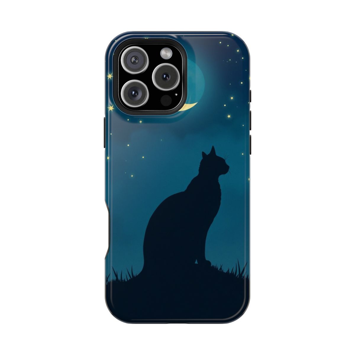 Lunar Cat Night Sky Silhouette Phone Case For iPhone Samsung