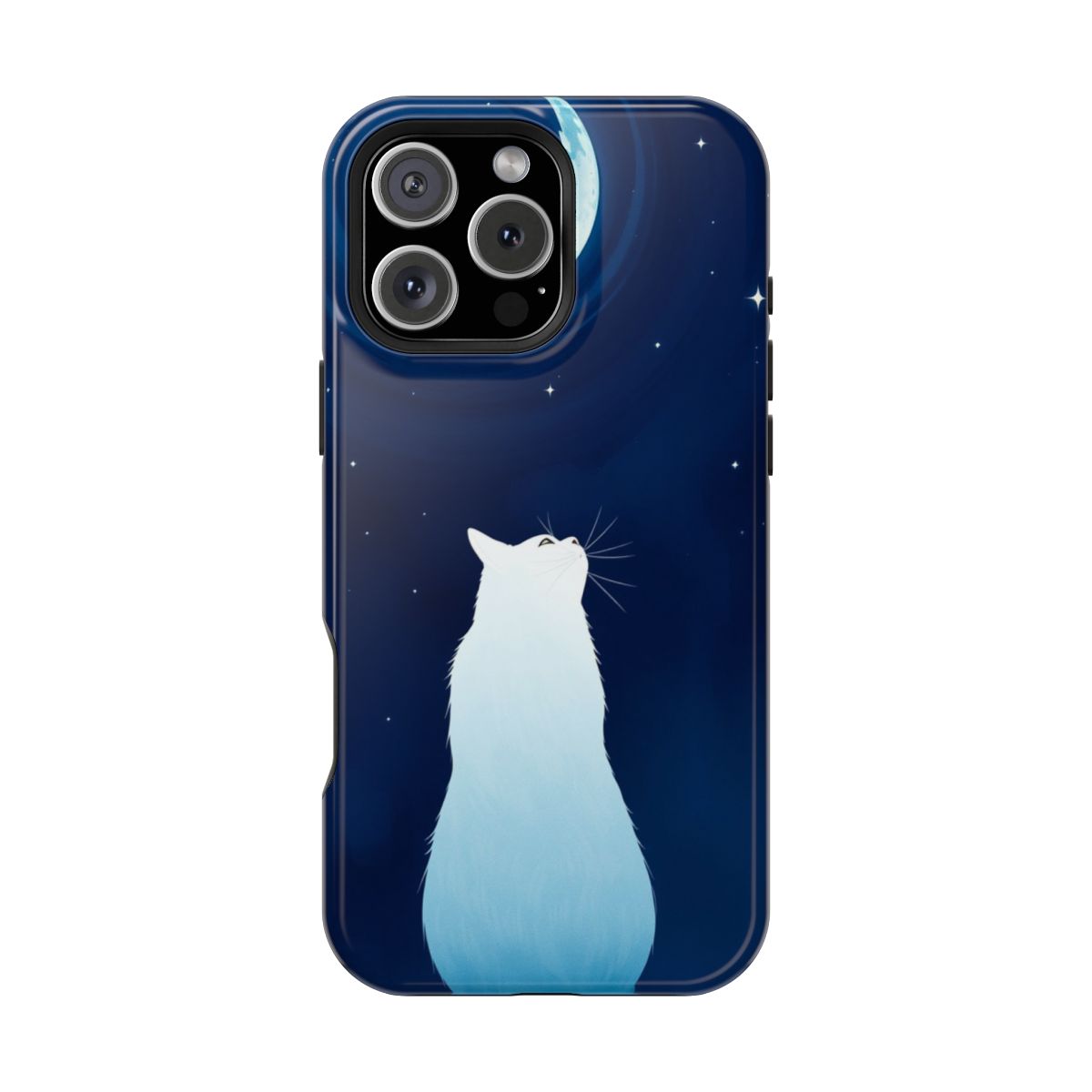 Mystic Lunar Cat Minimalist Illustration