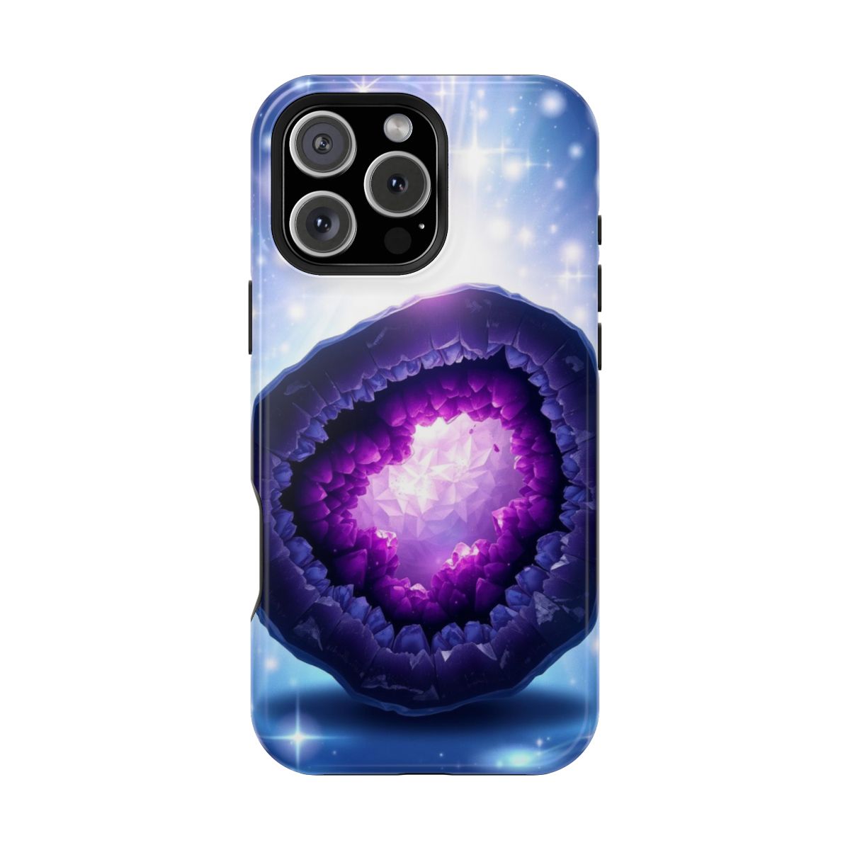 Glowing Amethyst Mystic Crystal Geode Phone Case For iPhone Samsung