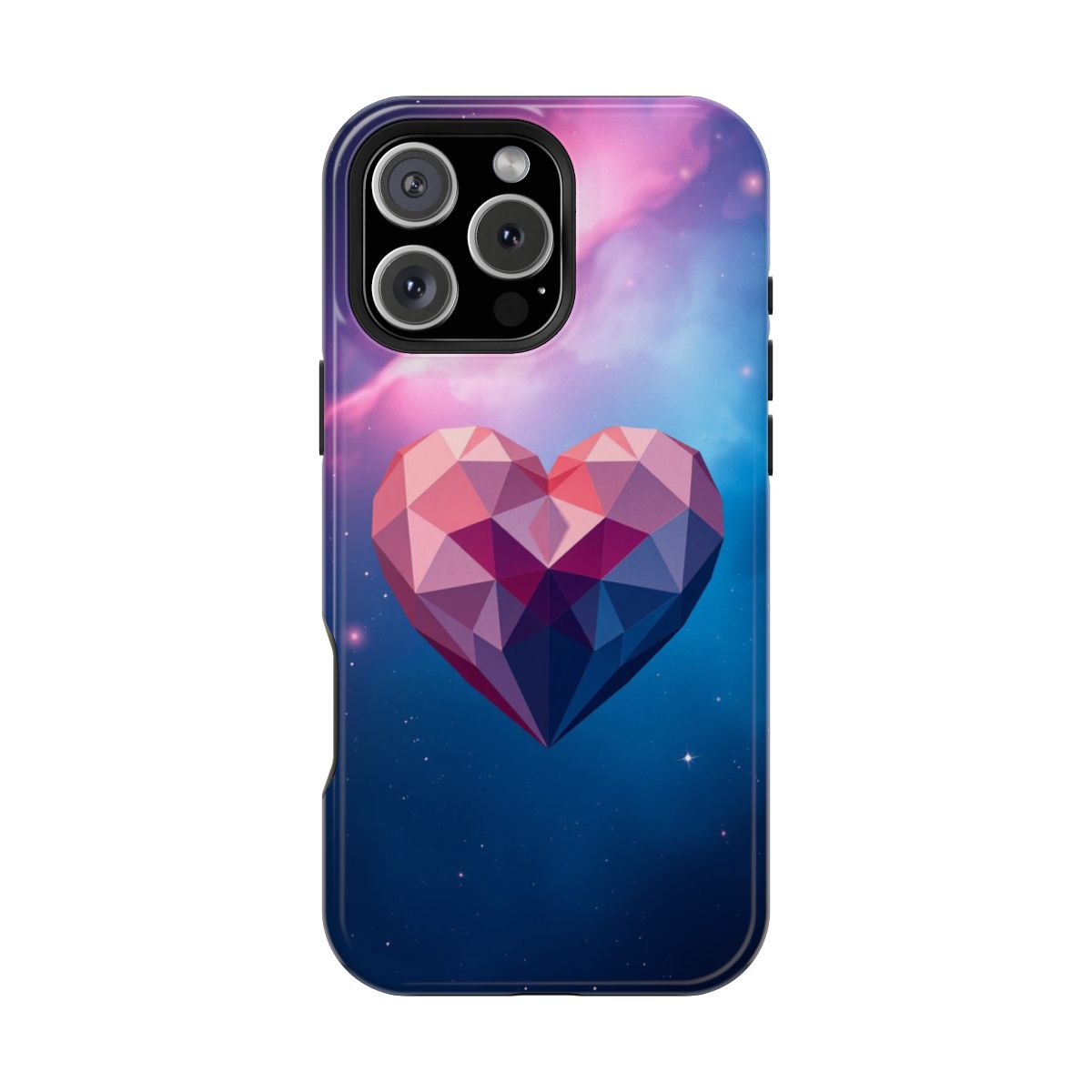 Geometric Galaxy Heart Phone Case For iPhone Samsung