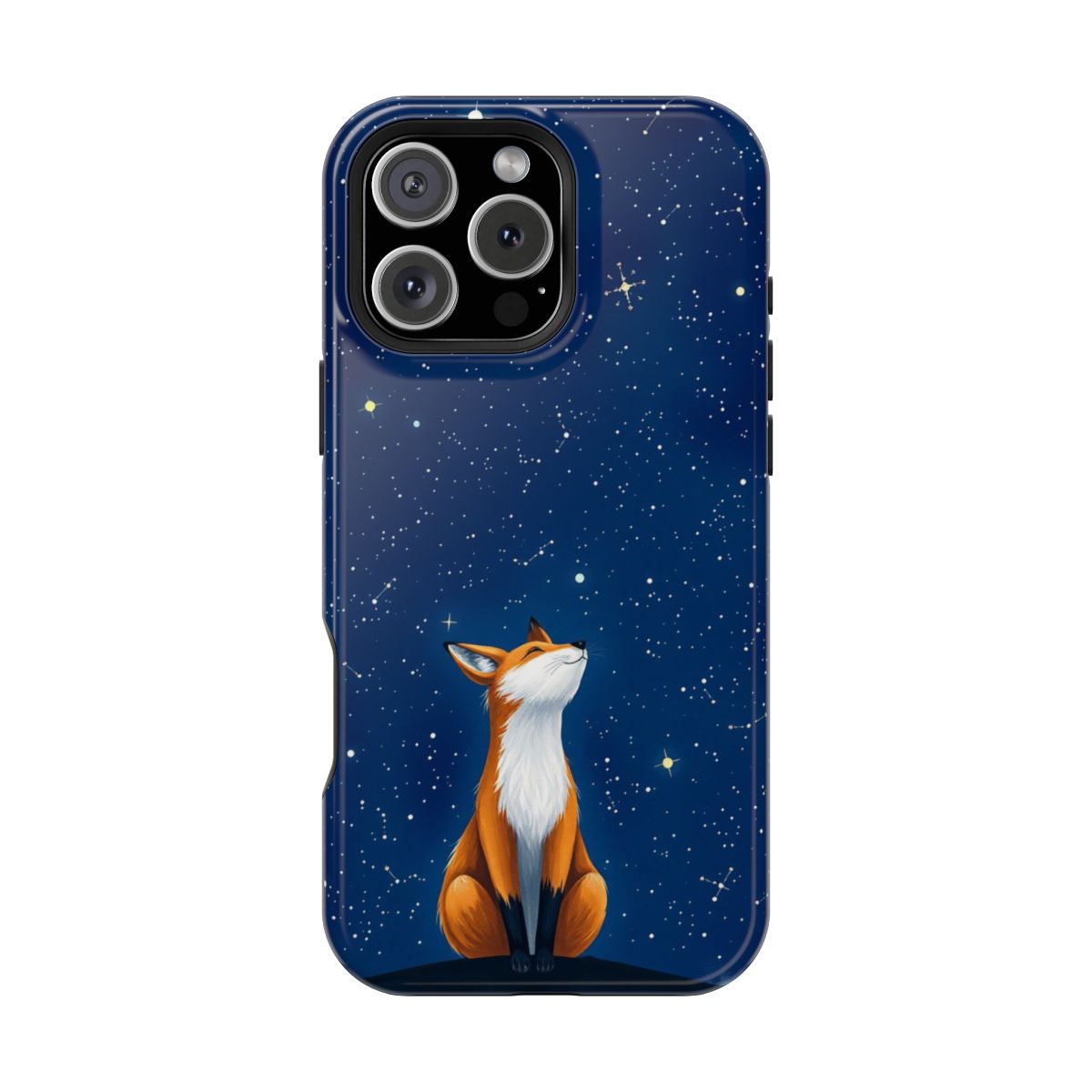 Celestial Fox Stargazing Starry Night Phone Case For iPhone Samsung