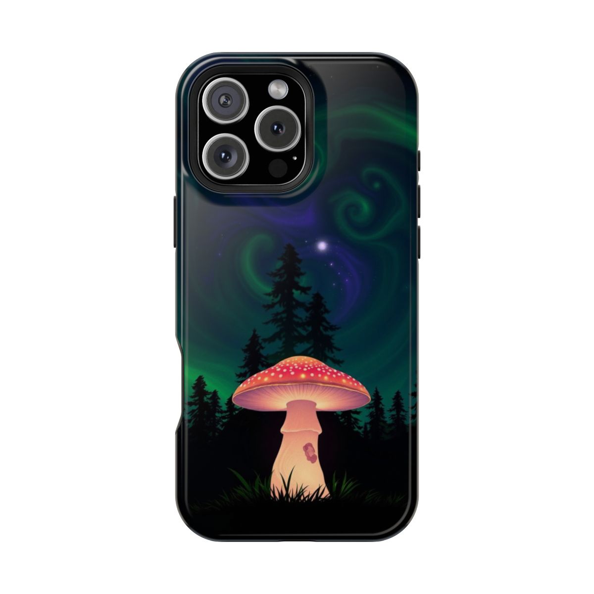 Magical Forest Glowing Mushroom Aurora