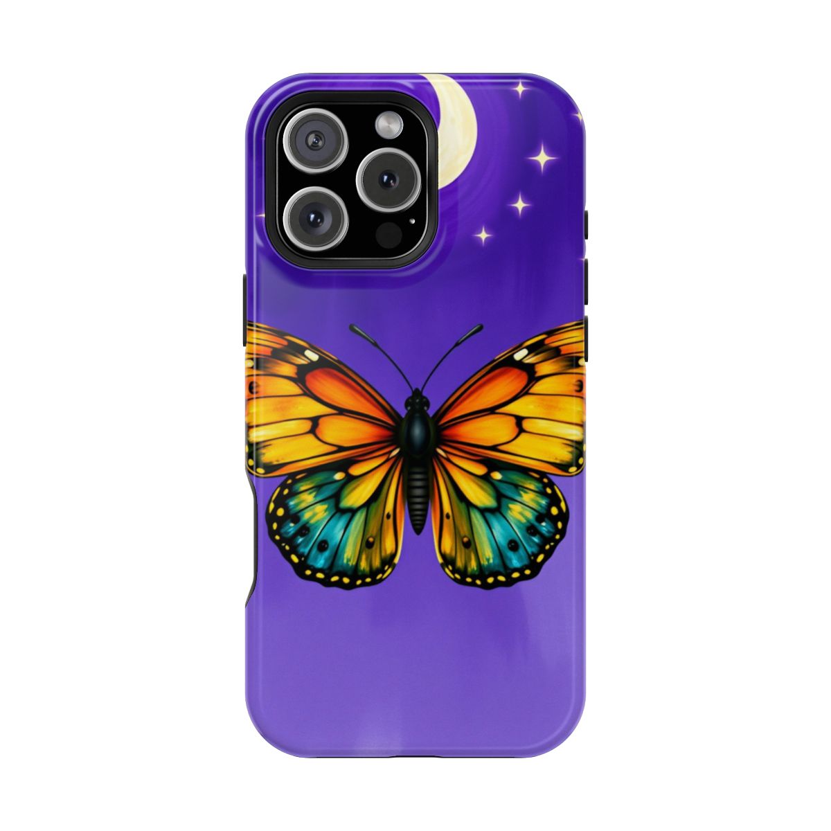 Painterly Butterfly Moon Phase Phone Case For iPhone Samsung