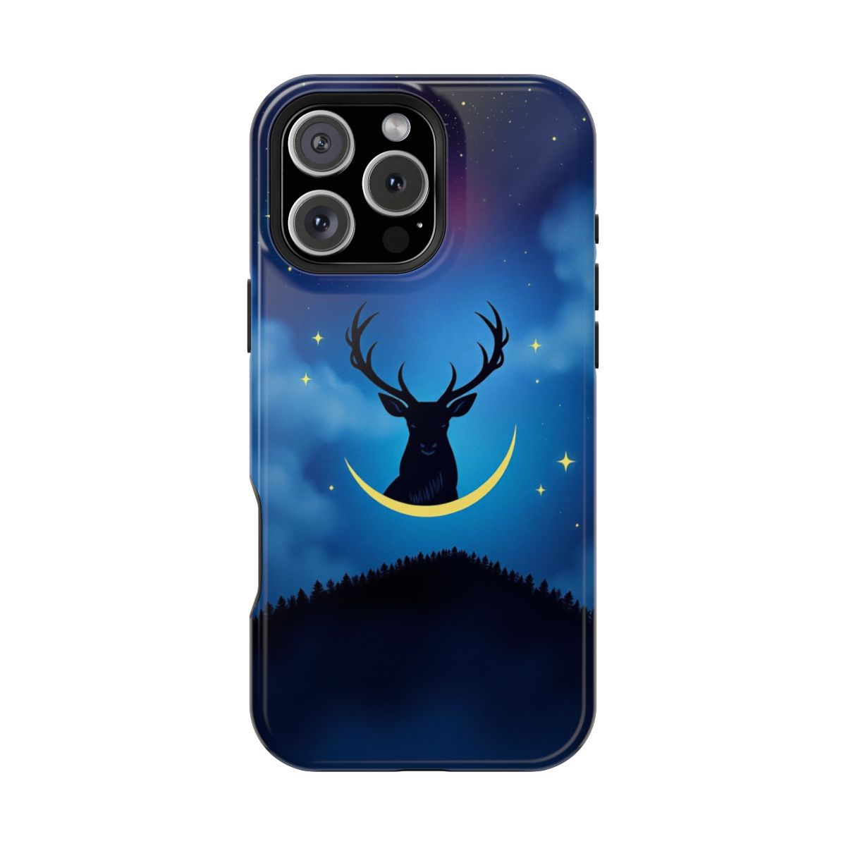 Mystic Crescent Stag Silhouette Phone Case For iPhone Samsung