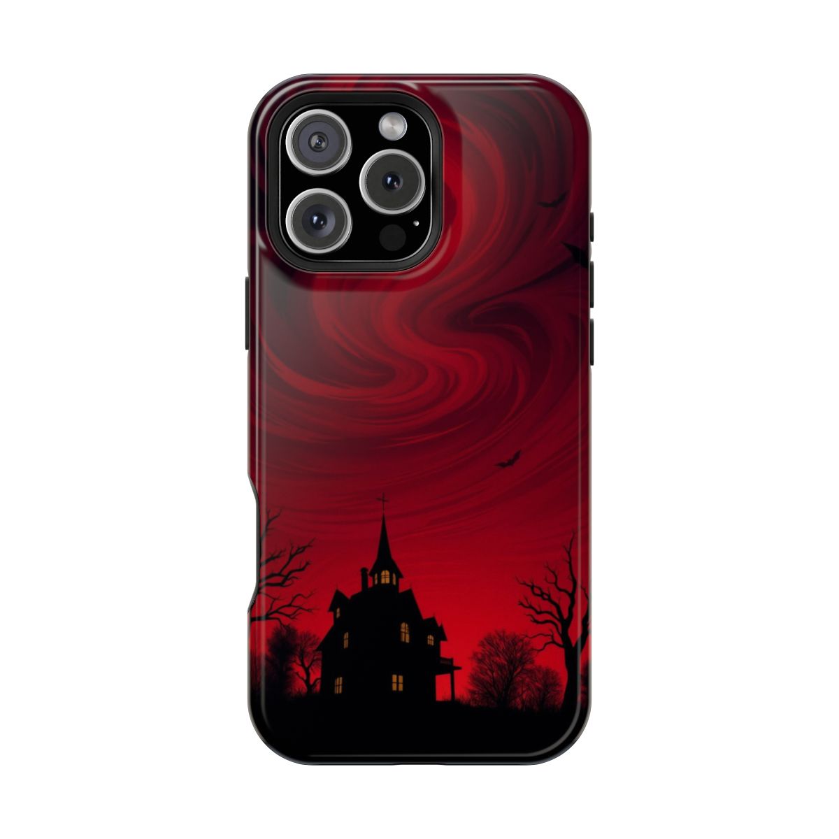 Spooky Haunted House Silhouette Phone Case For iPhone Samsung