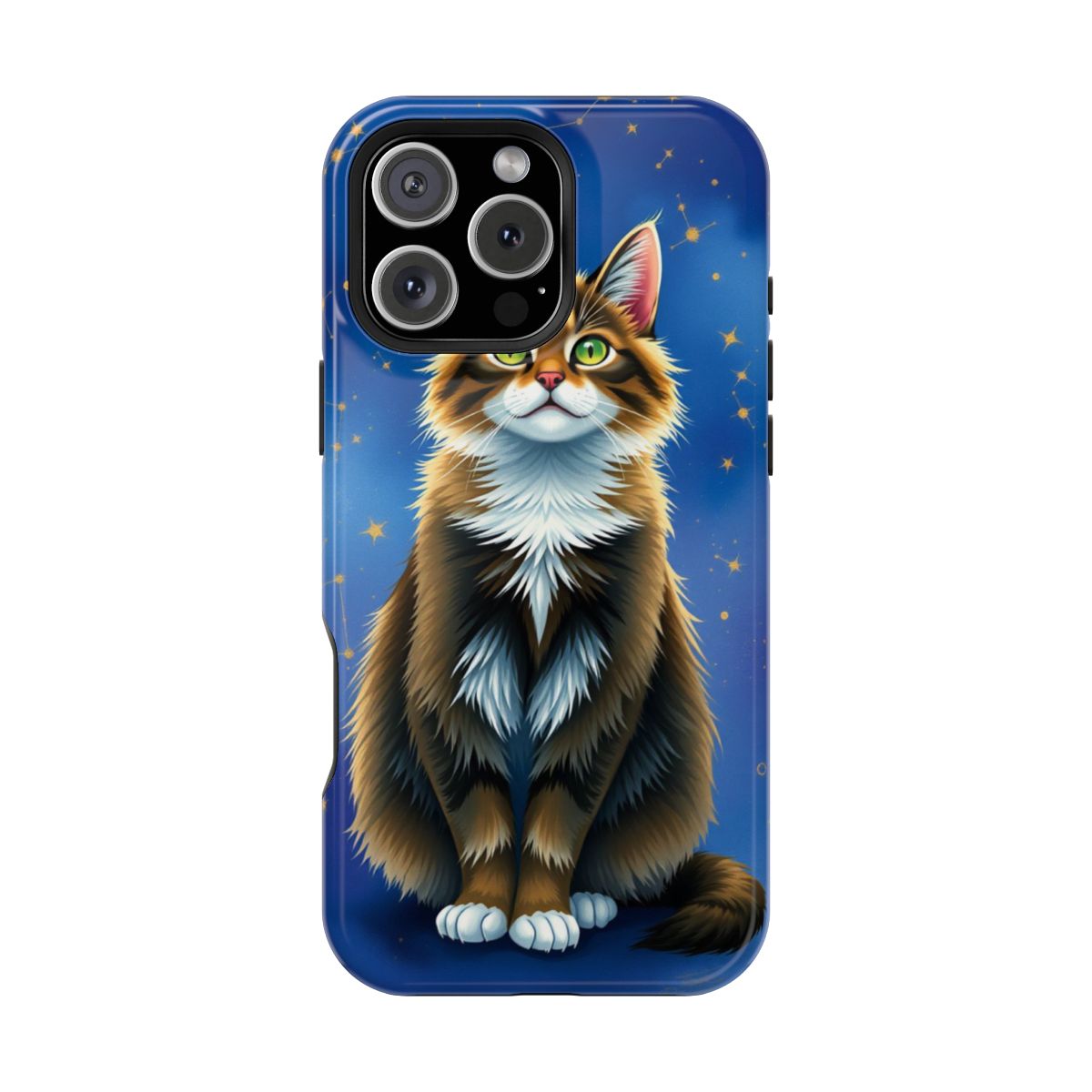Stylized Digital Art Mystic Cat Stardust Dream
