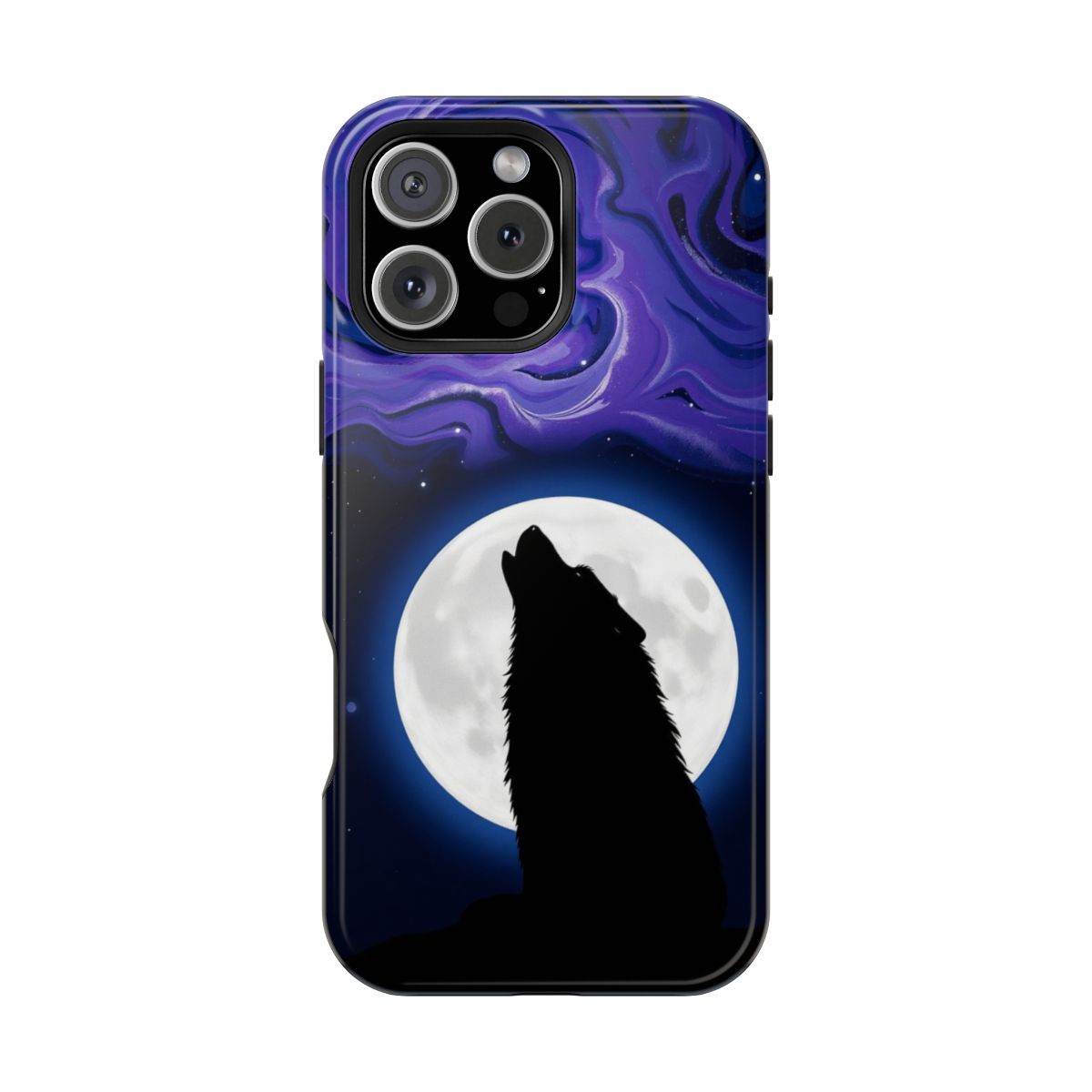 Stylized Galactic Wolf Howl Phone Case For iPhone Samsung
