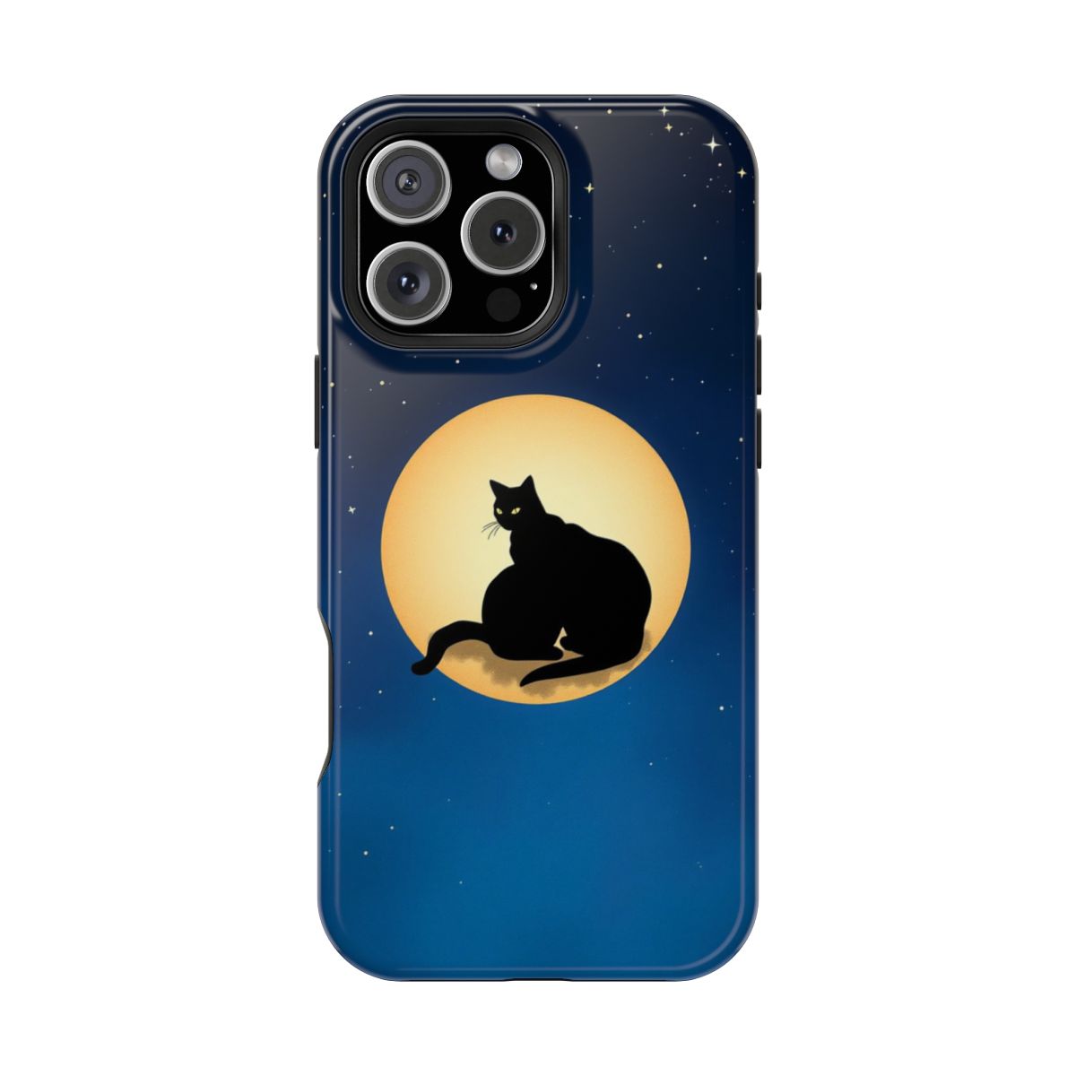 Silhouette Art Crescent Moon Cat