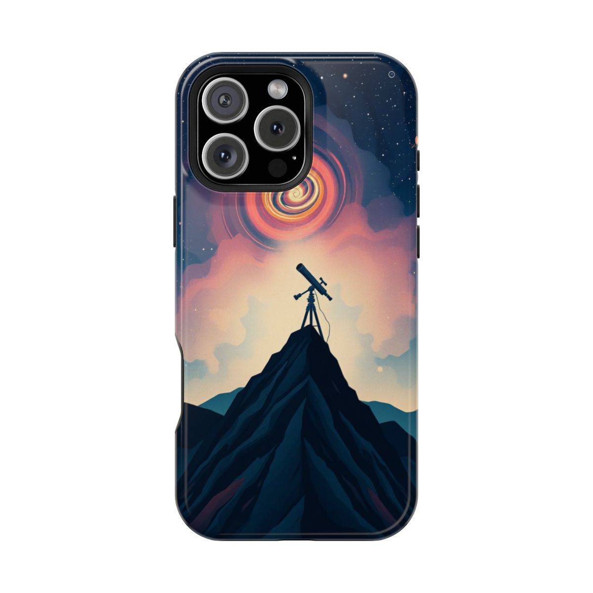 Stylized Telescope Mountain Peak Phone Case For iPhone Samsung