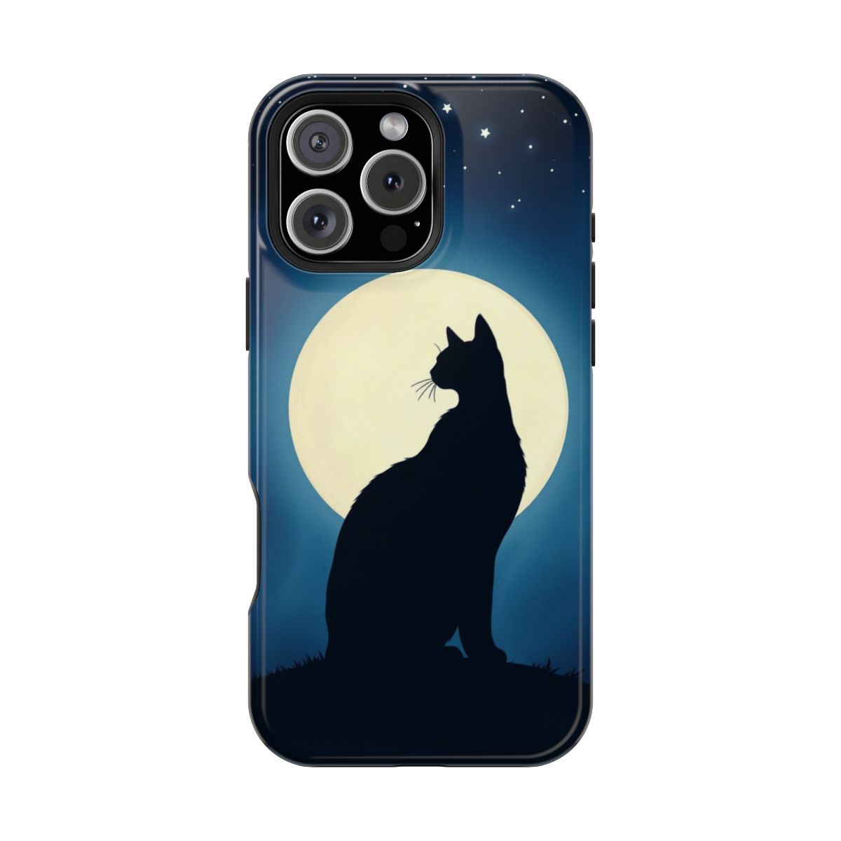 Mystical Moon Cat Silhouette Phone Case For iPhone Samsung