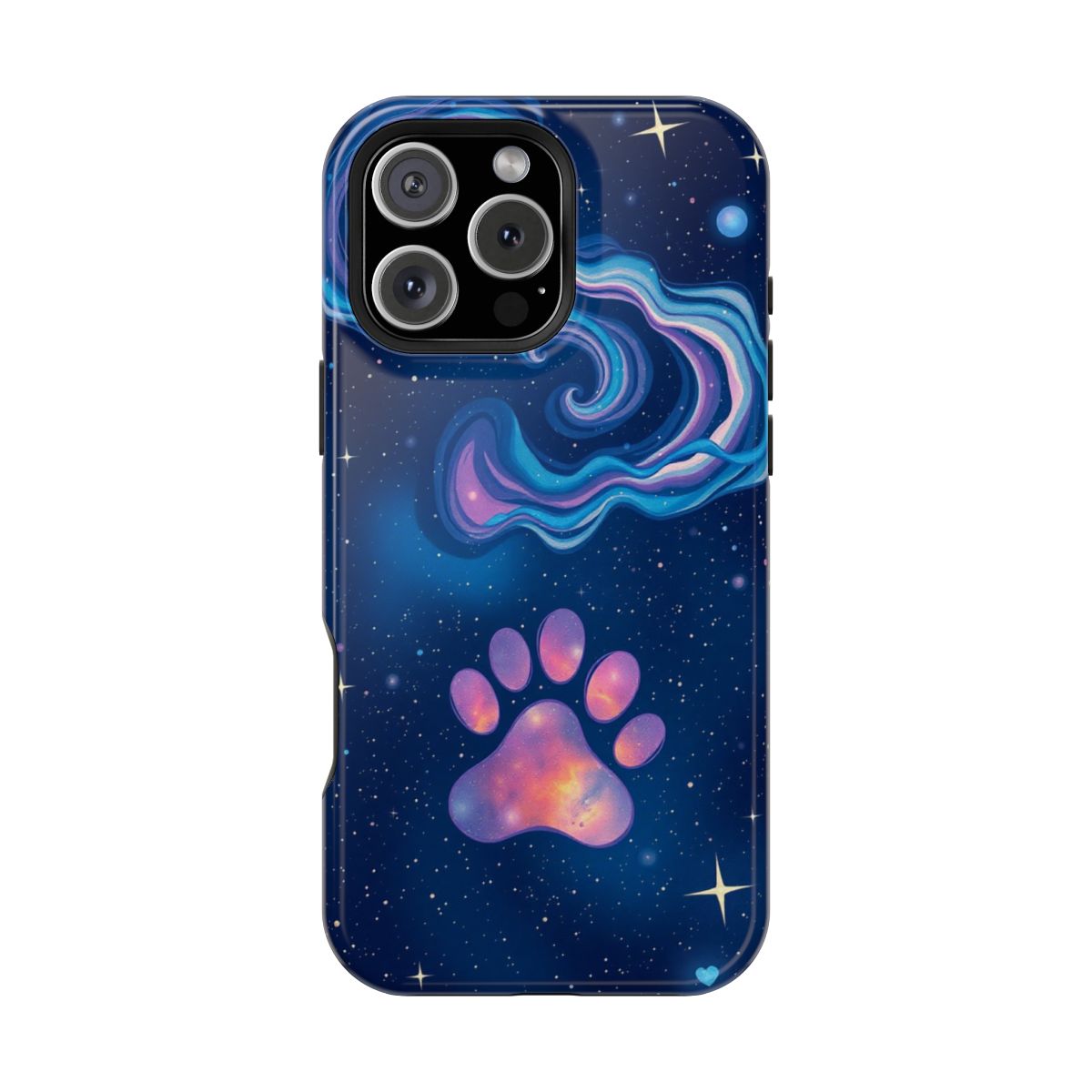 Galactic Cat Paw Print Cosmic Phone Case For iPhone Samsung