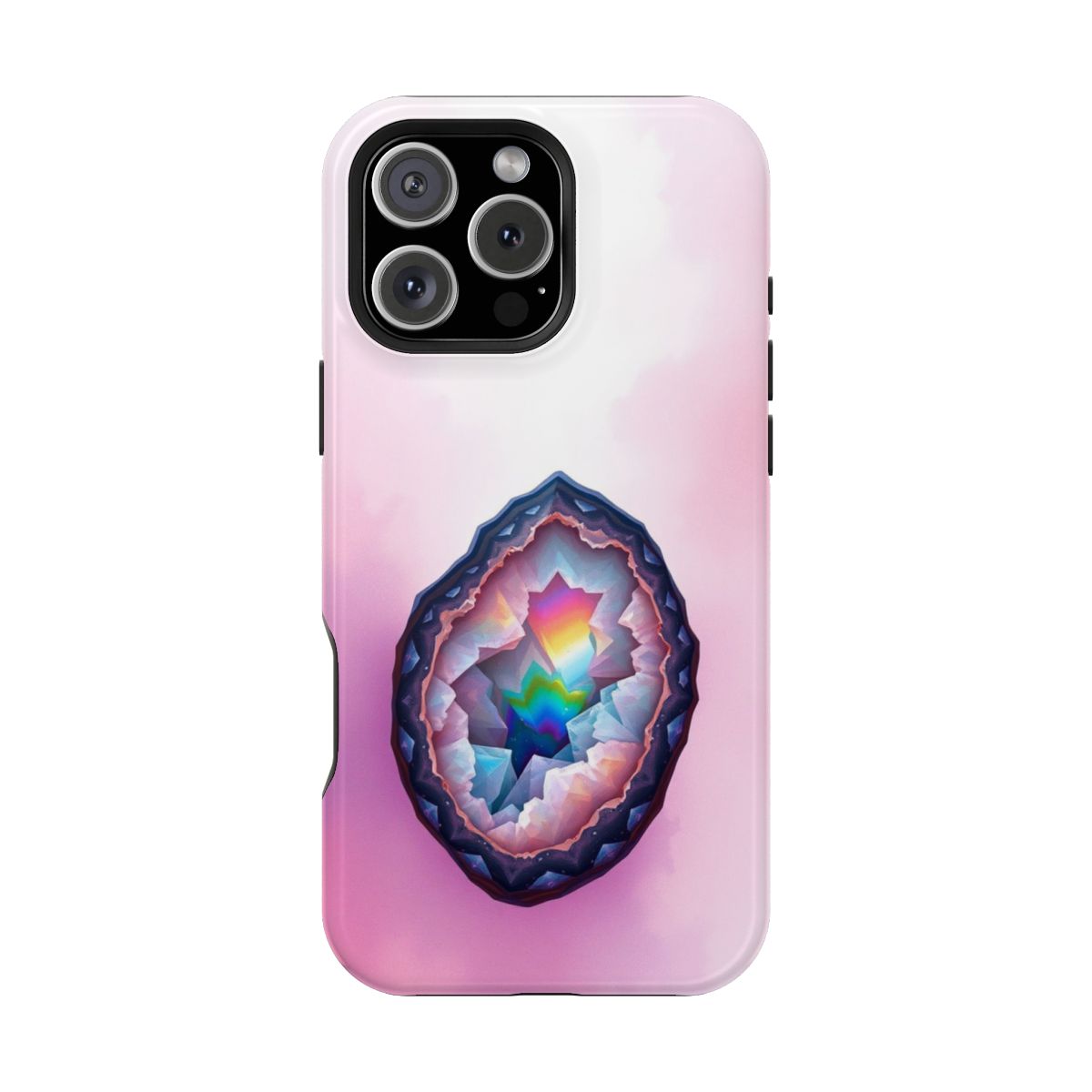 Rainbow Aura Quartz Geode Phone Case For iPhone Samsung