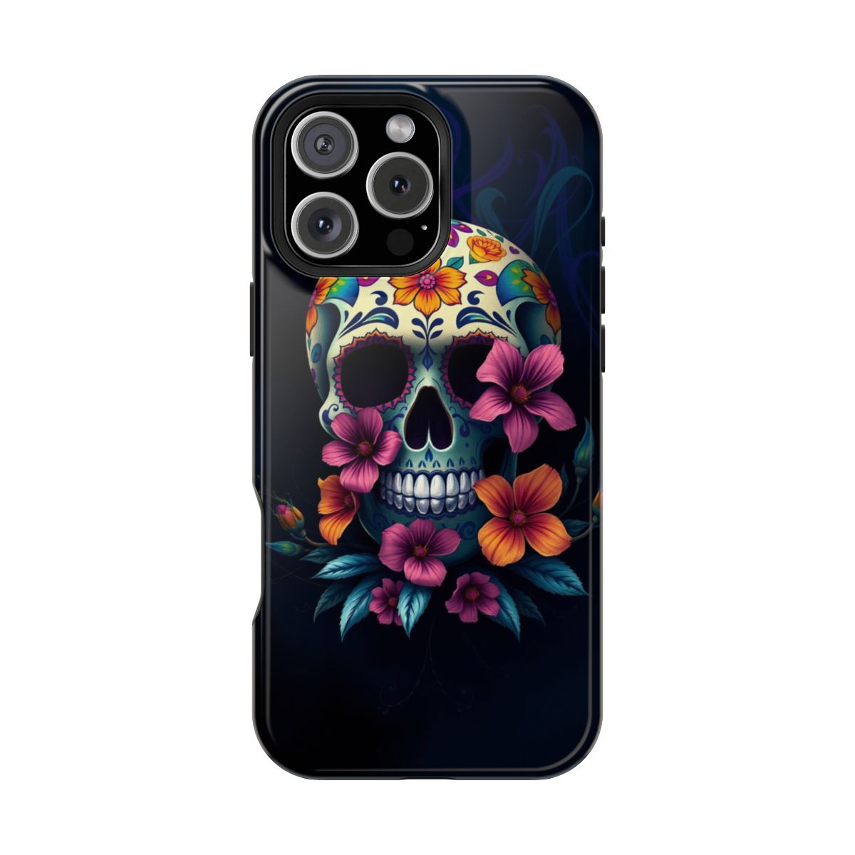 Floral Skull Sugar Art Phone Case For iPhone Samsung