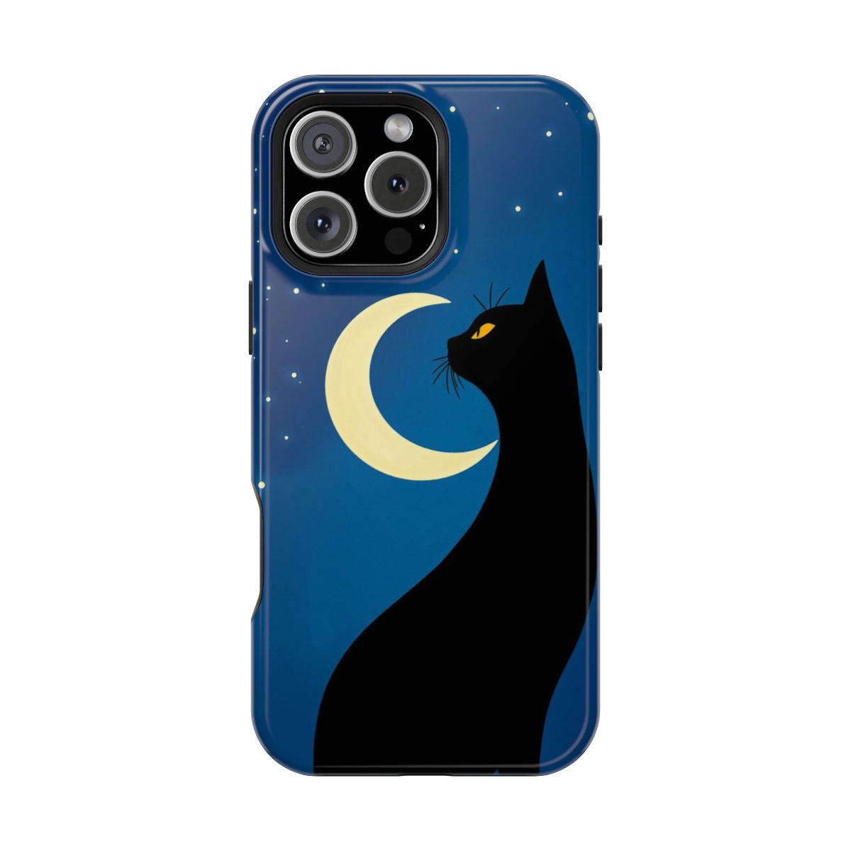 Art Deco Black Cat Mystic Crescent Gaze Phone Case For iPhone Samsung