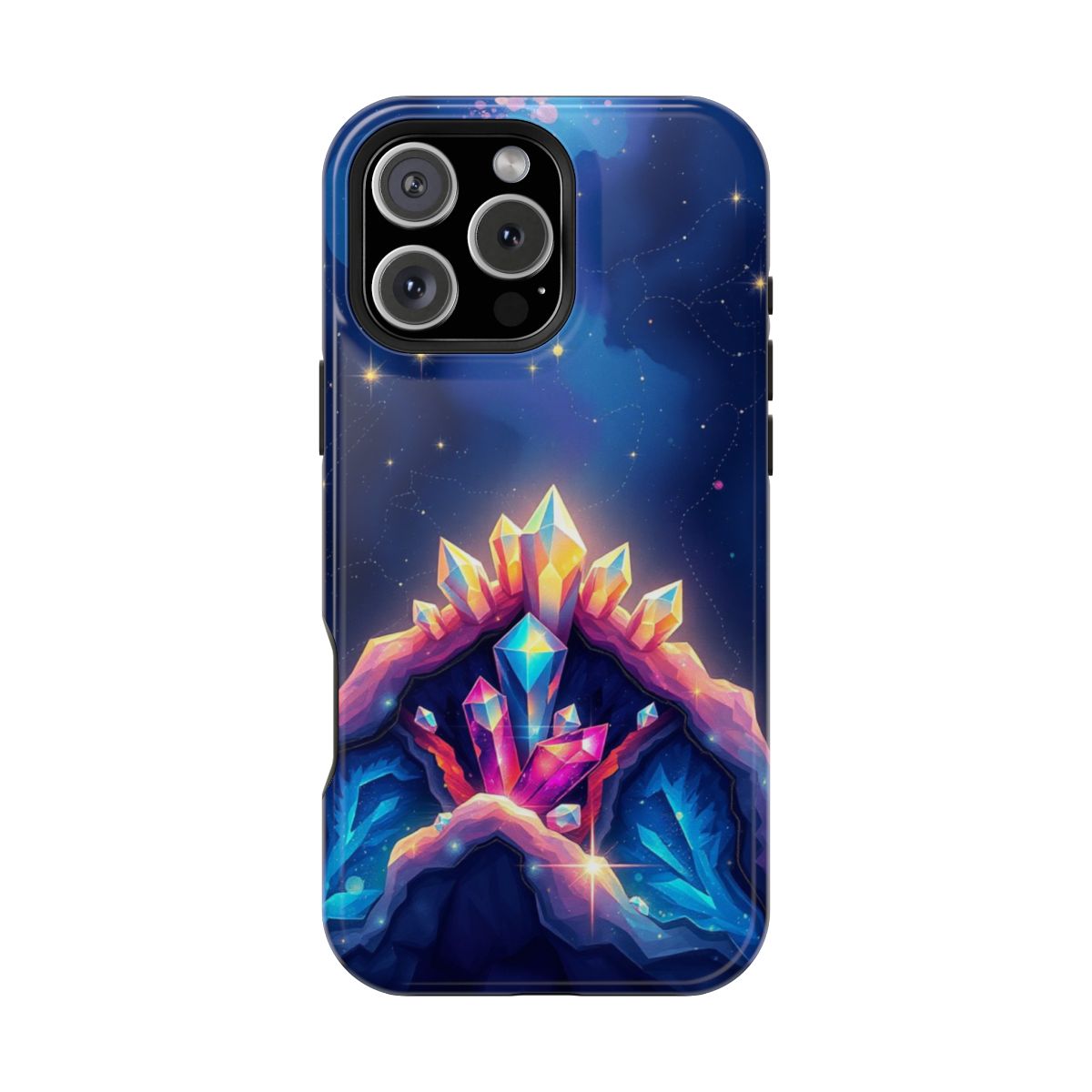 Vibrant Starry Sky Rainbow Crystals Geode Phone Case For iPhone Samsung