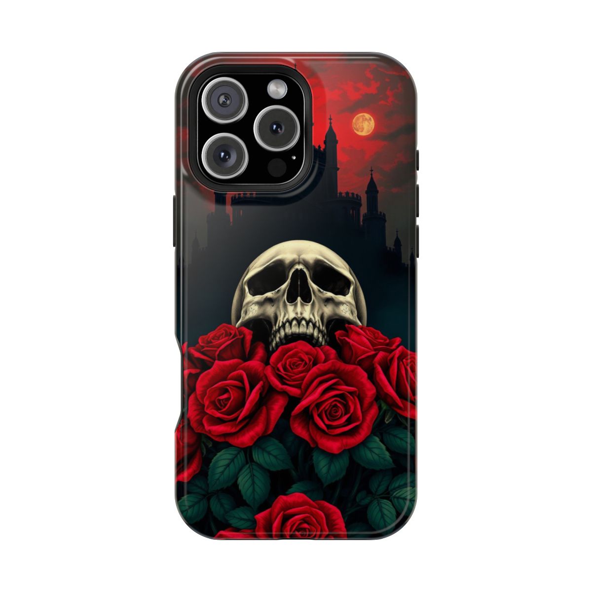 Gothic Skull Rose Bouquet Phone Case For iPhone Samsung