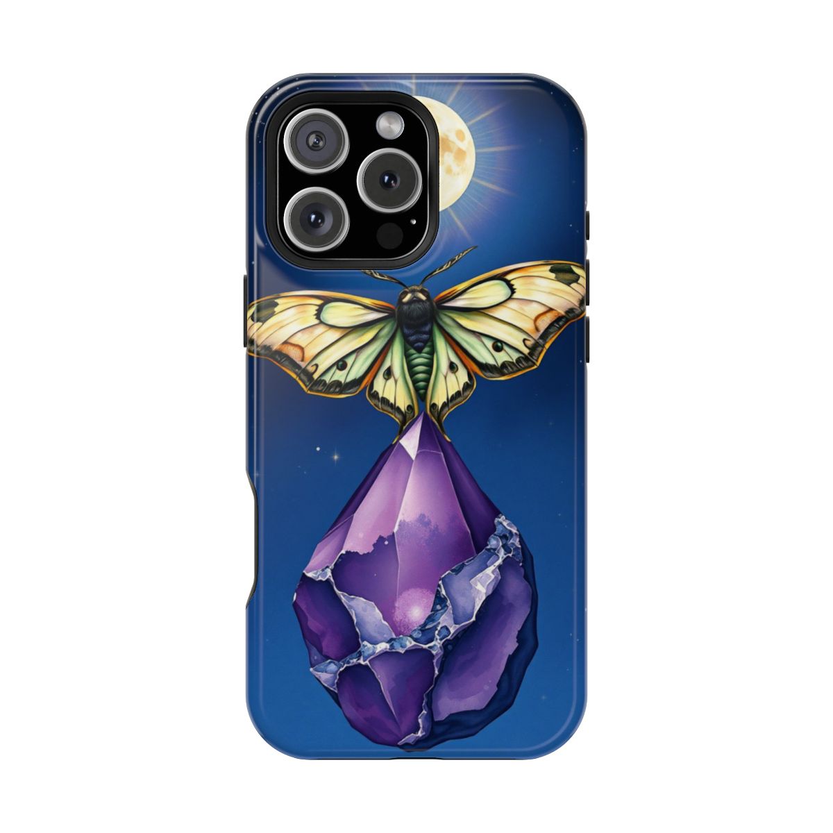 Mystic Moth Crystal Night Phone Case For iPhone Samsung