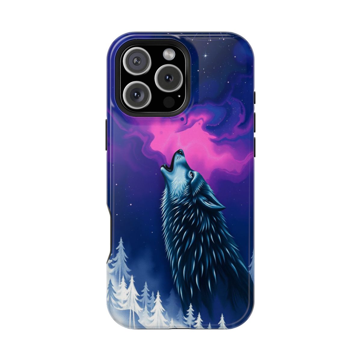 Galactic Wolf Howl Night Sky Phone Case For iPhone Samsung
