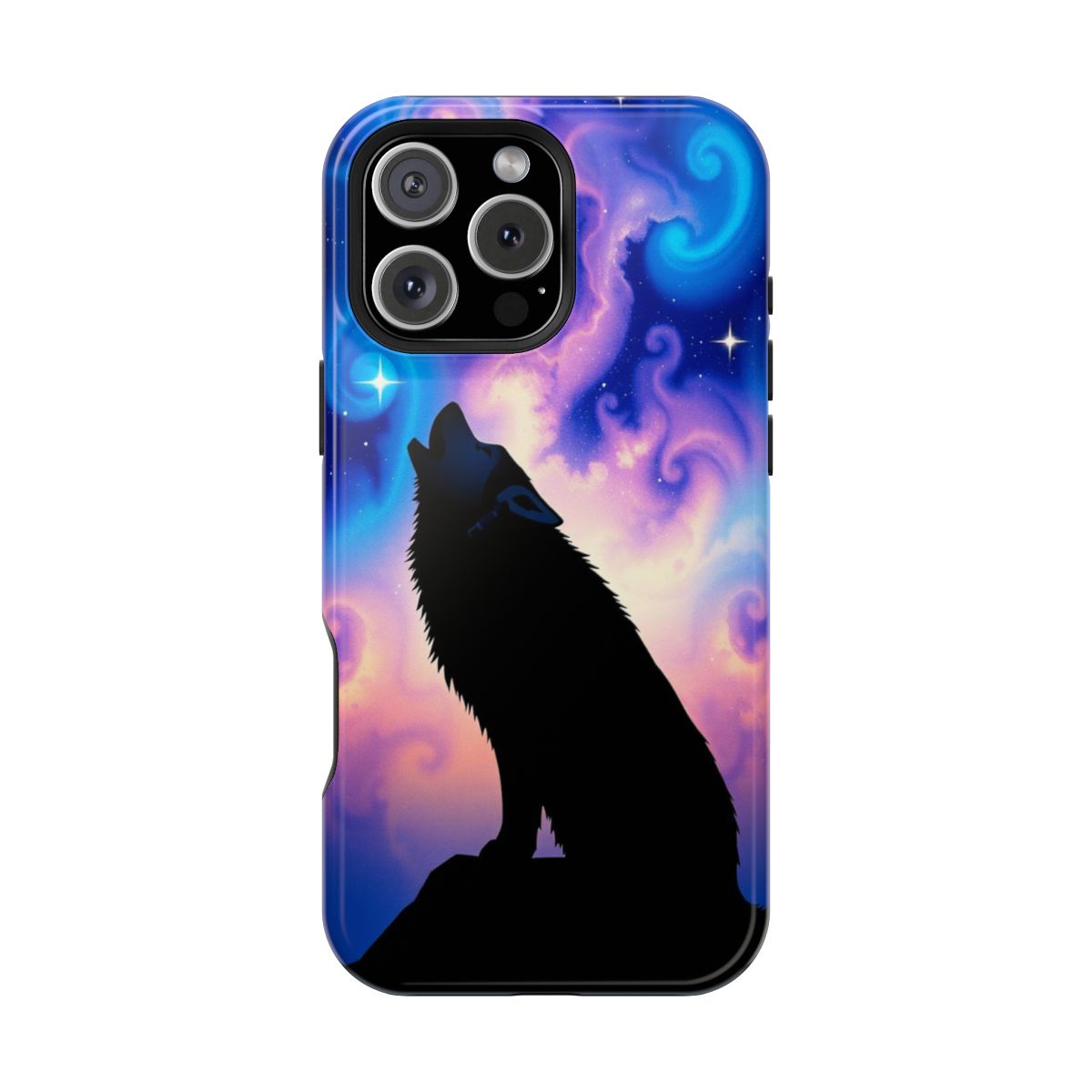 Stylized Nebula Wolf Howl Phone Case For iPhone Samsung