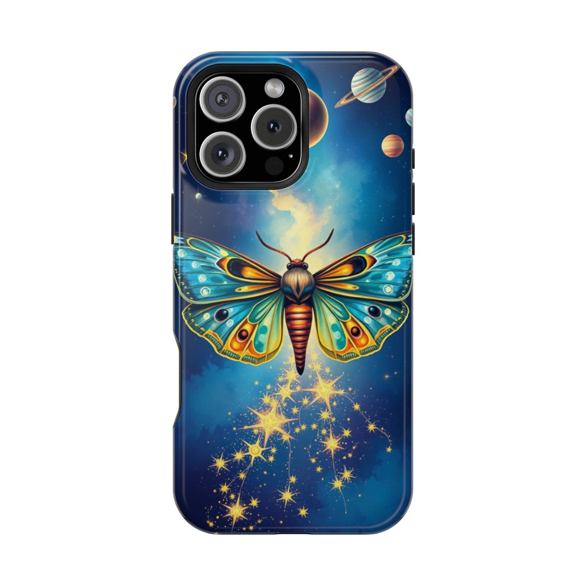 Psychedelic Cosmic Moth Phone Case For iPhone Samsung