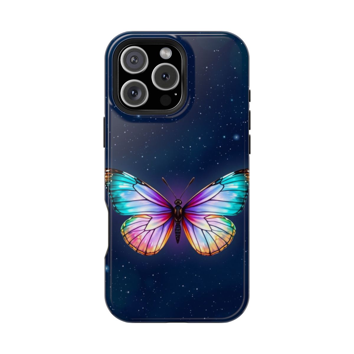 Vibrant Galactic Butterfly Night Flight