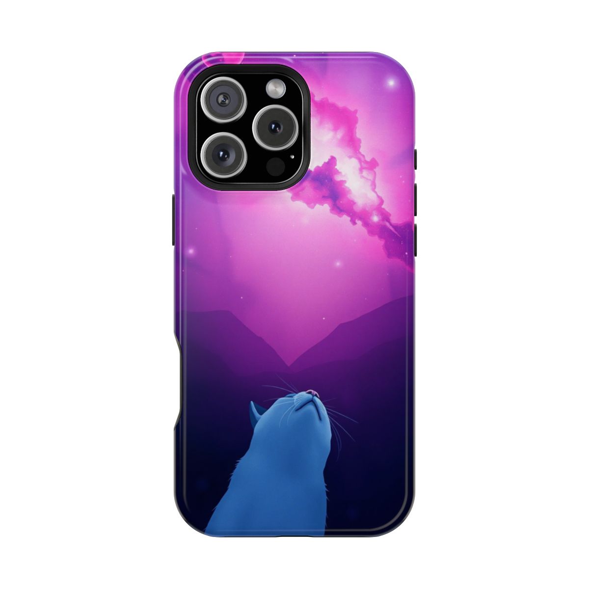 Galactic Nebula Cat Stargazer Phone Case For iPhone Samsung