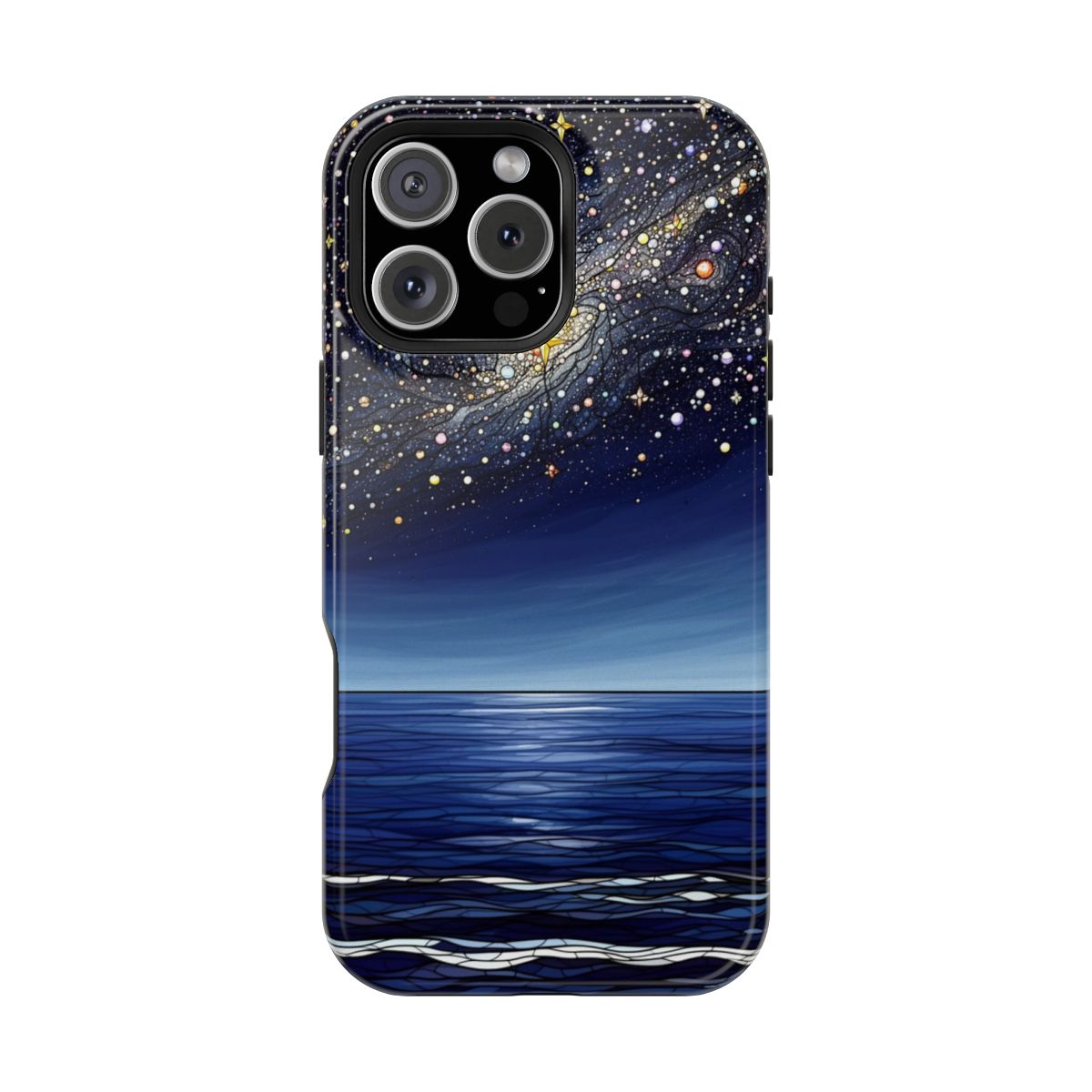 Stained Glass Celestial Marine Tapestry Phone Case For iPhone Samsung