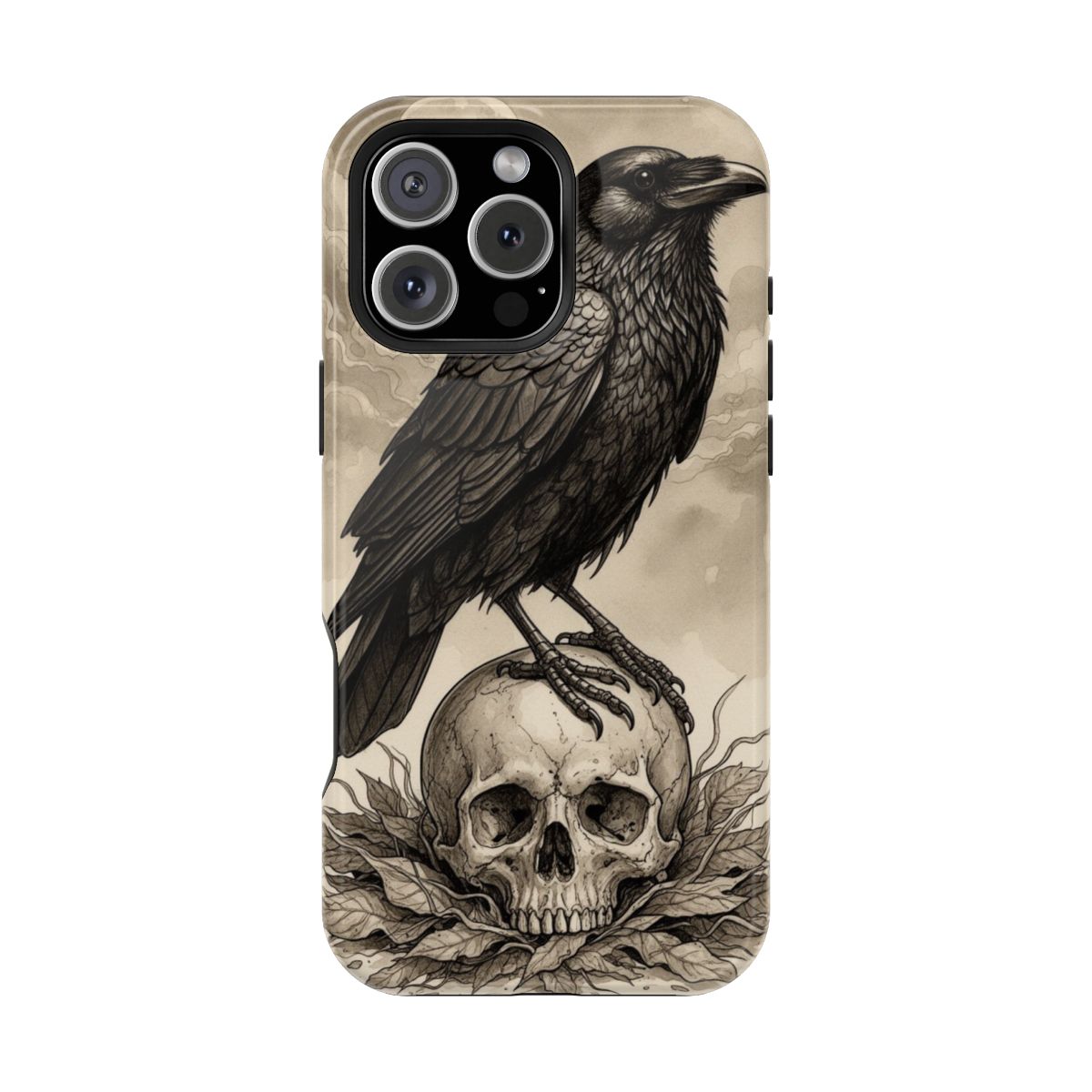 Pen And Ink Silent Skull Phone Case For iPhone Samsung