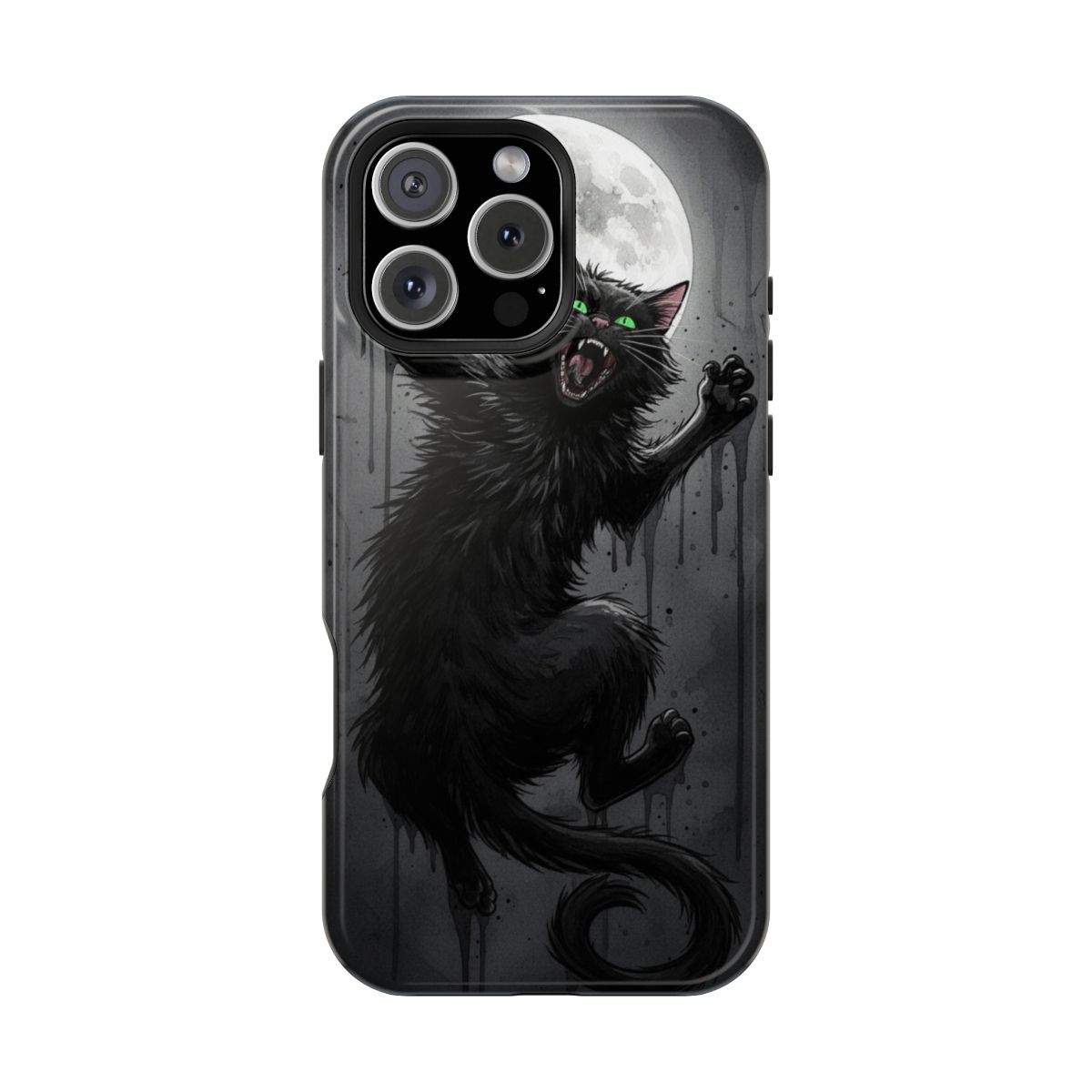 Spooky Black Cat Halloween Phone Case For iPhone Samsung
