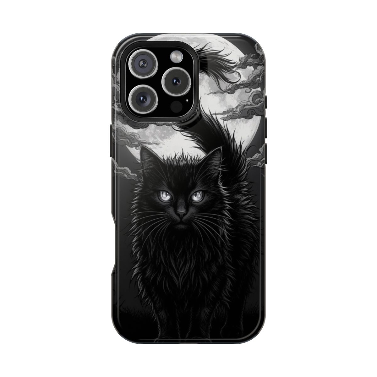 Gothic Black Cat Omen Phone Case For iPhone Samsung