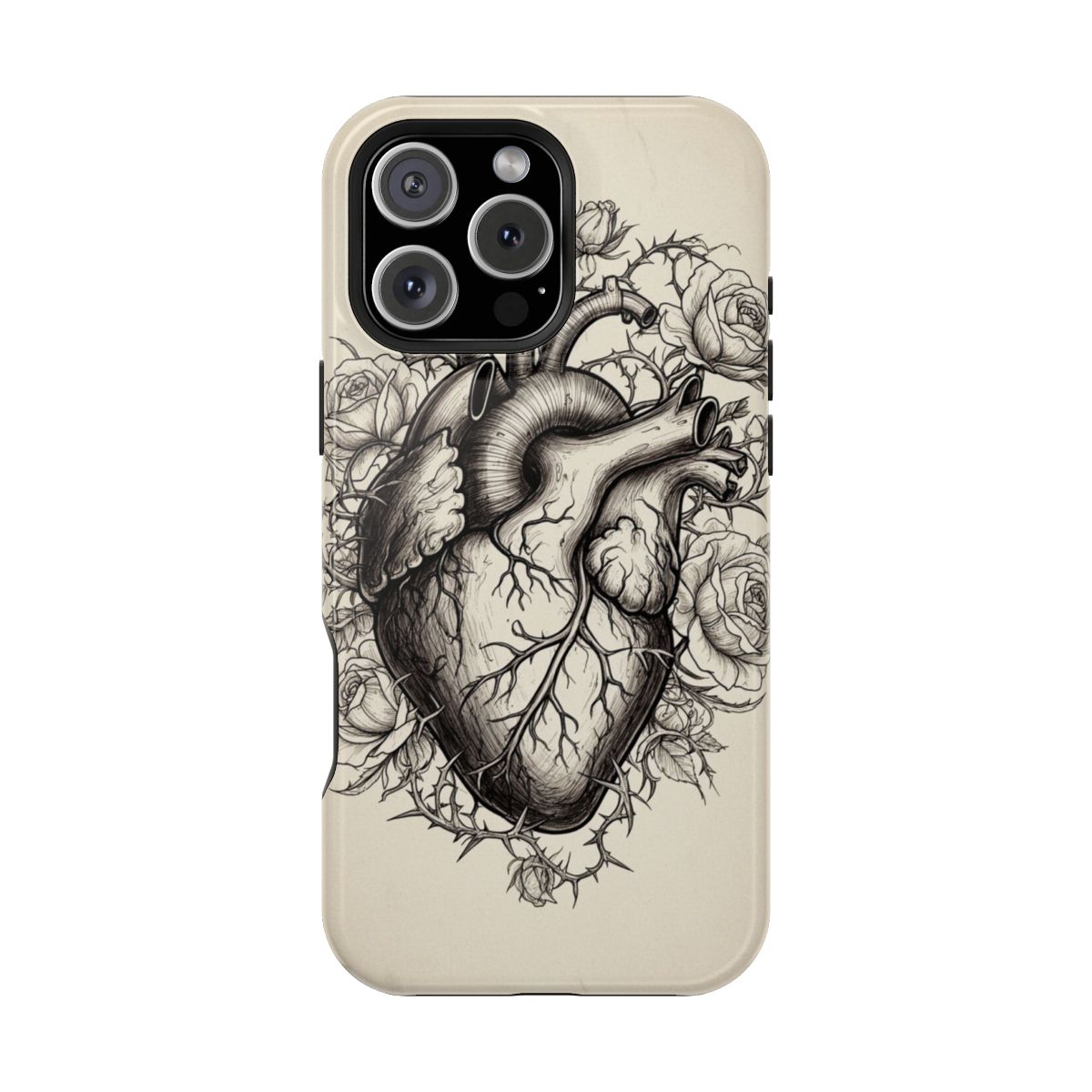 Heartstrings Thorny Blooms Ink Drawing Phone Case For iPhone Samsung