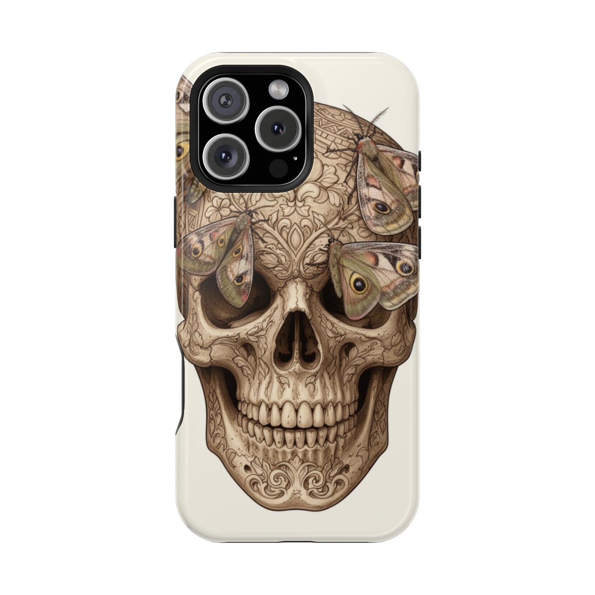 Vintage Skull Moths Phone Case For iPhone Samsung