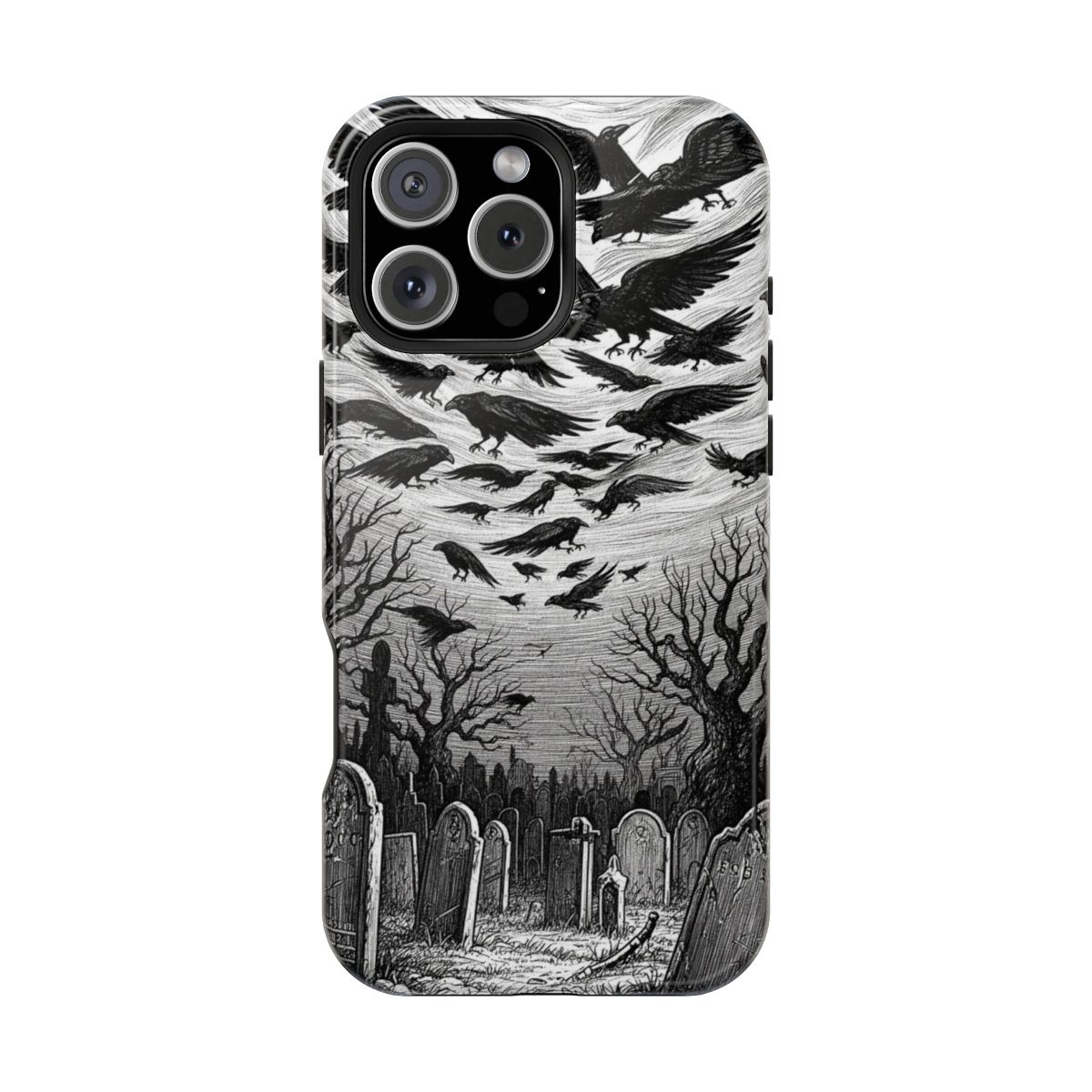 Woodcut Gothic Horror Phone Case For iPhone Samsung