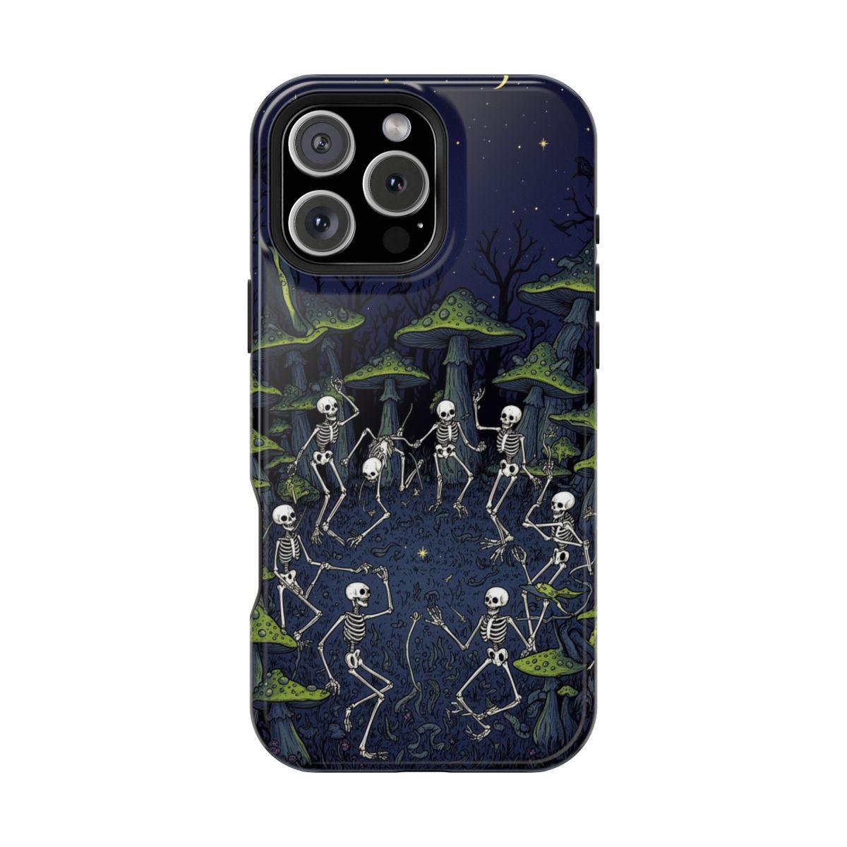 Dark Whimsical Illustration Fungal Circle Dance Macabre