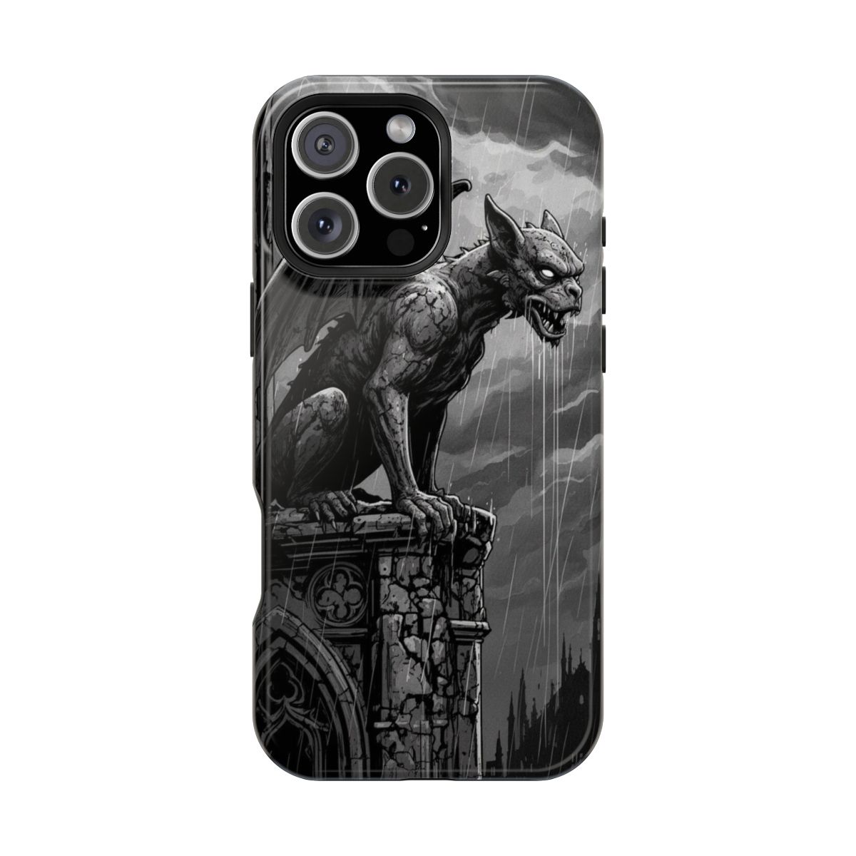 Monochromatic Gothic Illustration Phone Case For iPhone Samsung
