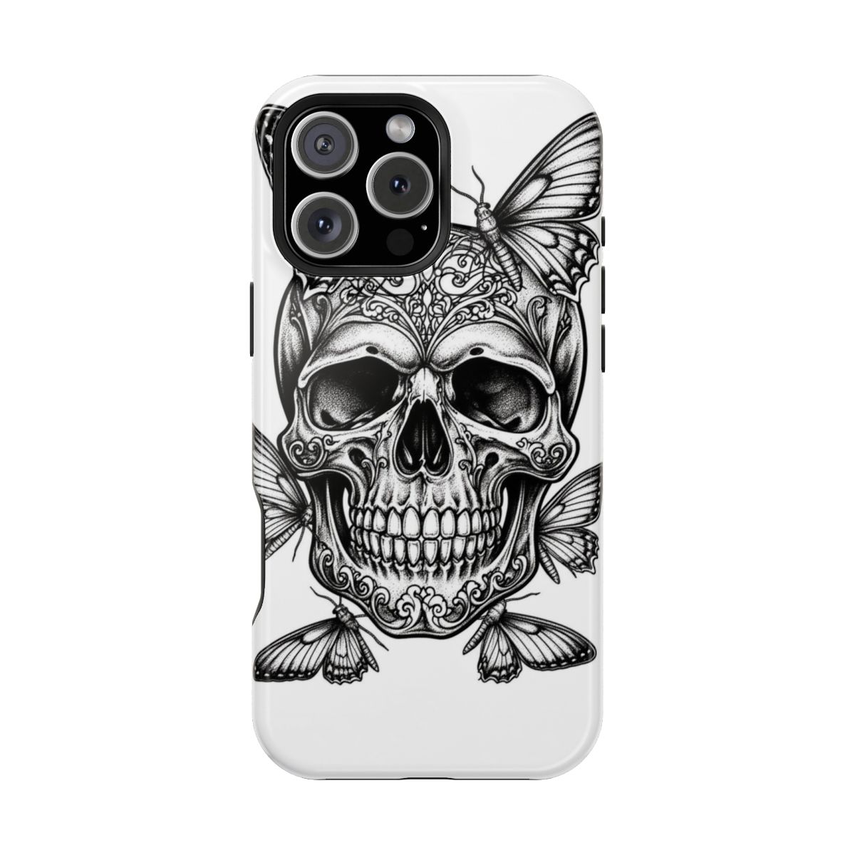 Ornate Skull Butterflies Memento Tattoo