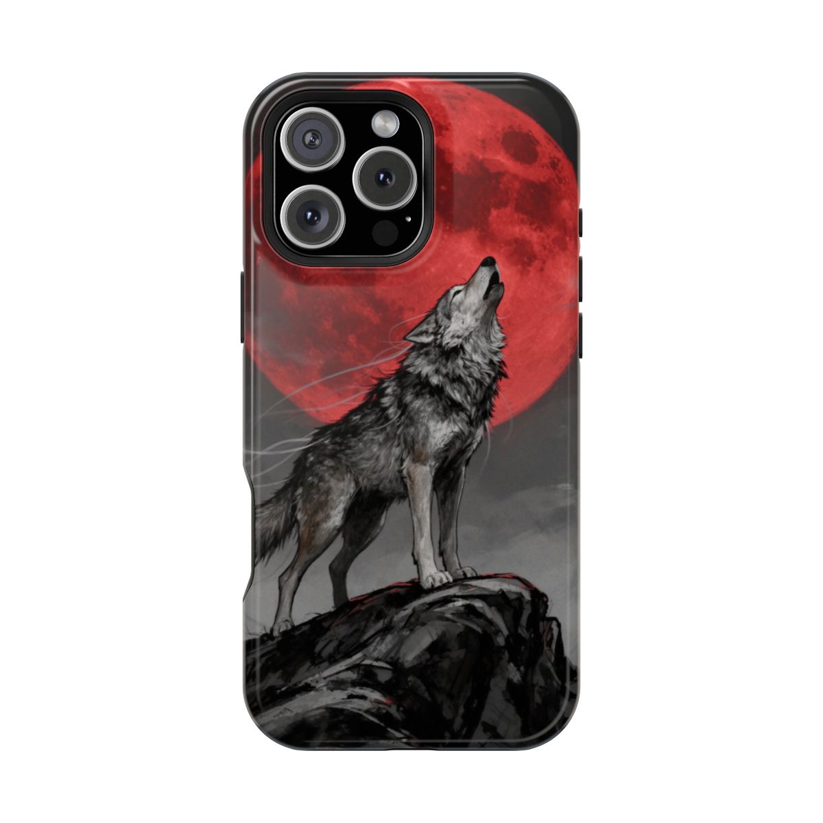 Dramatic Wolf Illustration Crimson Luna Lycanthrope Lament