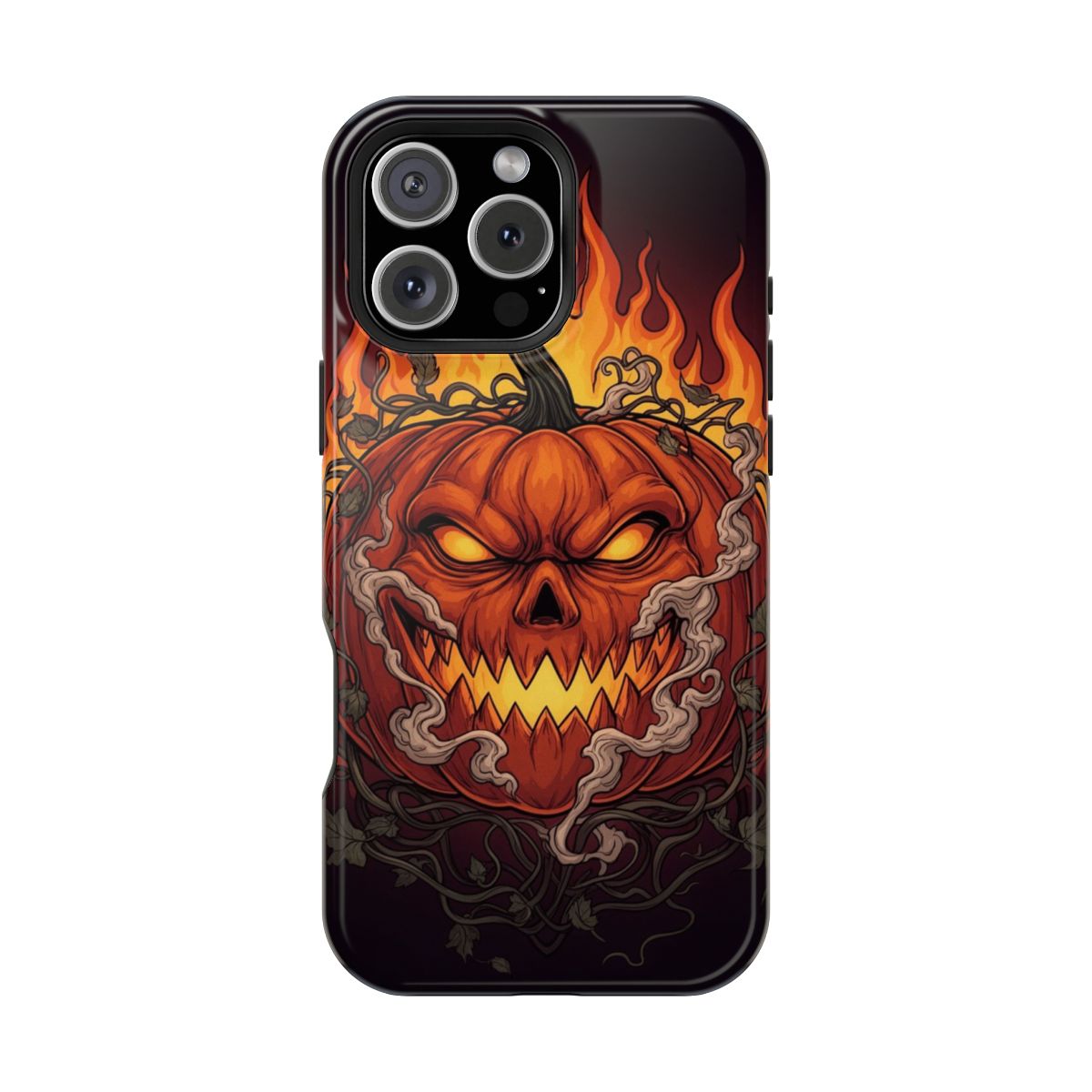 Fiery Carved Pumpkin Jack Gilded Grin